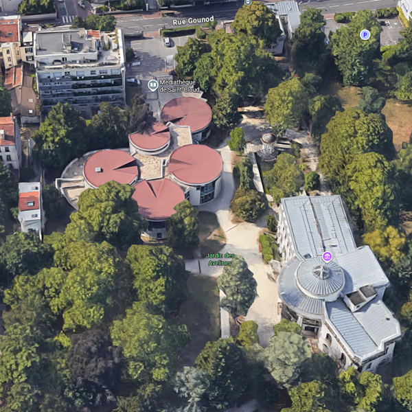 Médiathèque et jardin actuels